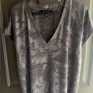 Gray V-Neck Women's Blouse